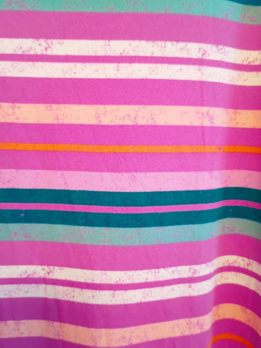 Joyspun Size 3x 22w-24w With Pink And Teal Stripes V-Neck Midi Dress/Nighty - Picture 6 of 9